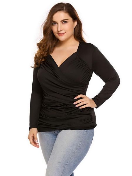 large size 5xl women t-shirt autumn spring vintage wrap front pullovers long sleeve ruched tshirt tees plus size quality, White
large size 5xl women t-shirt autumn spring vintage wrap front pullovers long sleeve ruched tshirt tees plus size quality, White
