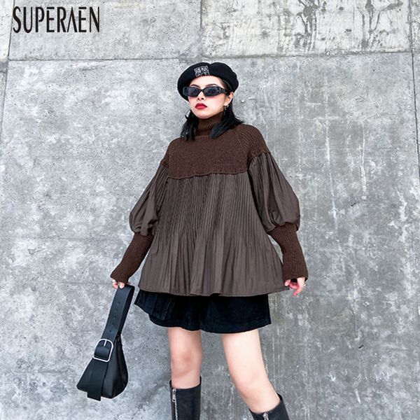 superaen turtleneck pullovers women sweater solid color wild casual fashion ladies sweaters 2020 spring new pluz size, White;black 
superaen turtleneck pullovers women sweater solid color wild casual fashion ladies sweaters 2020 spring new pluz size, White;black