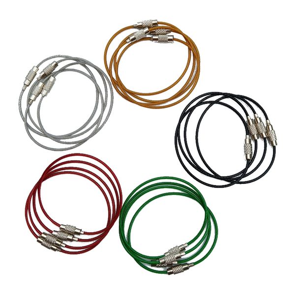 set of 20 keychains cable loops with screw clasp for key organization 
set of 20 keychains cable loops with screw clasp for key organization