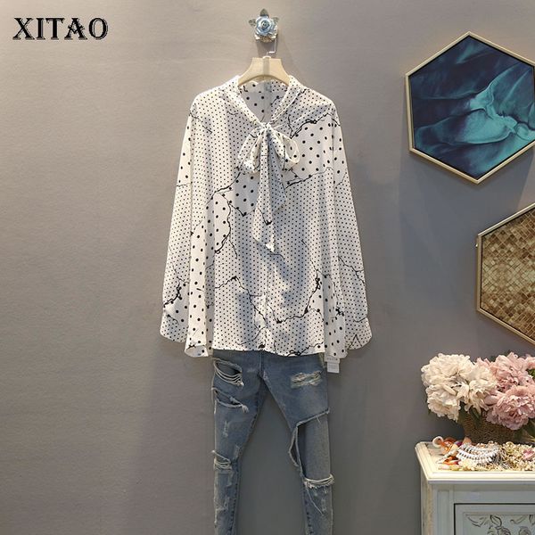 xitao 2020 spring new womens and blouses trend polka dot lace bow shirt plus size loose wild chiffon women clothes xj3567, White
xitao 2020 spring new womens and blouses trend polka dot lace bow shirt plus size loose wild chiffon women clothes xj3567, White