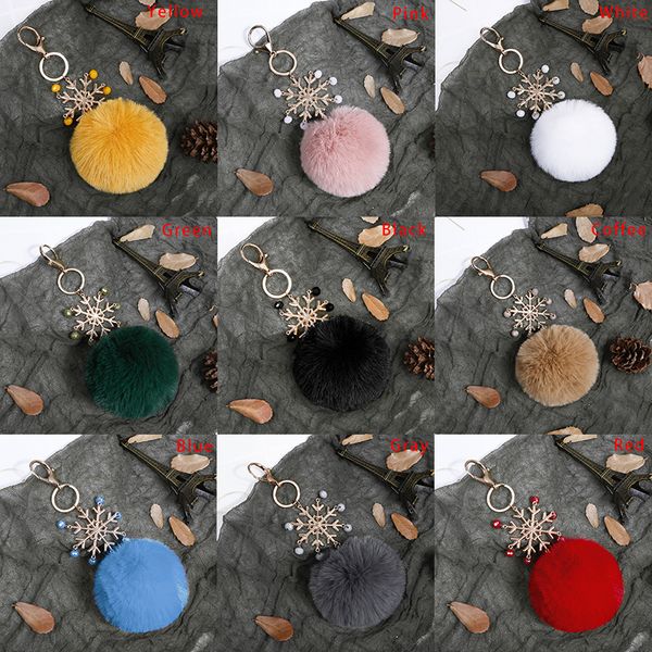 big snowflake pendant faux fur ball keychain handbag ring plush pompom key chain ornament pom pom charm cute keychain, Silver
big snowflake pendant faux fur ball keychain handbag ring plush pompom key chain ornament pom pom charm cute keychain, Silver
