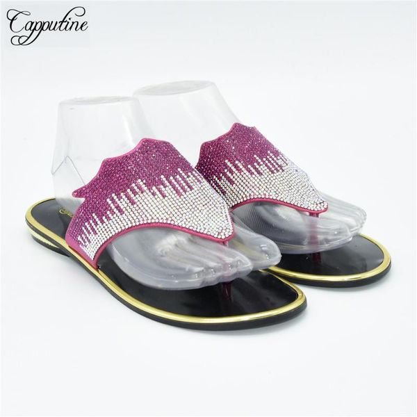 fuchsia african lower heel women's slipper shoes with rhinestones 88-24 heel height 2cm, Black
fuchsia african lower heel women's slipper shoes with rhinestones 88-24 heel height 2cm, Black