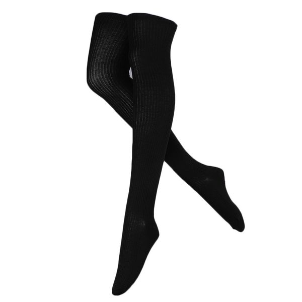 women's cotton over the knee high socks solid colors cable knit long stockings, Black;white
women's cotton over the knee high socks solid colors cable knit long stockings, Black;white
