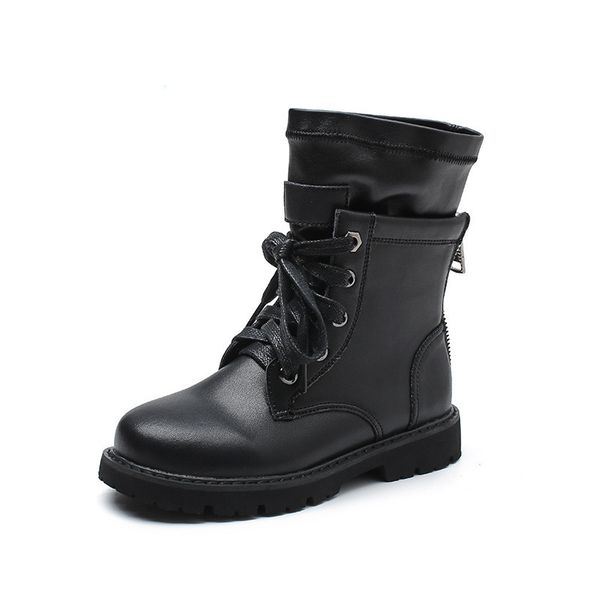 girls martin boots genuine leather winter new kids snow boots boys thick heels zipper children' princess boots, Black;grey
girls martin boots genuine leather winter new kids snow boots boys thick heels zipper children' princess boots, Black;grey