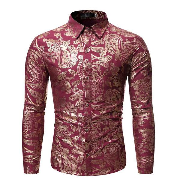 gold paisley print red shirt men 2020 slim fit long sleeve mens dress shirt nightclub party wedding social, White;black
gold paisley print red shirt men 2020 slim fit long sleeve mens dress shirt nightclub party wedding social, White;black