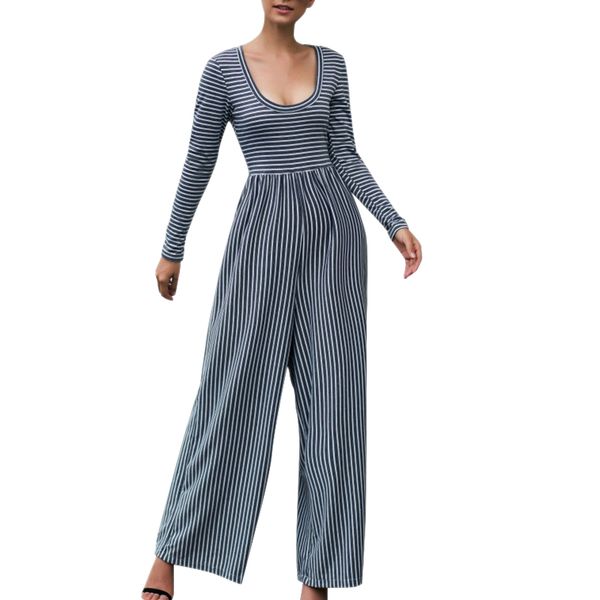 women u-neck long sleeve wide leg jumpsuit fashion striped casual loose jumpsuit for women rompers overalls s-xl, Black;white
women u-neck long sleeve wide leg jumpsuit fashion striped casual loose jumpsuit for women rompers overalls s-xl, Black;white