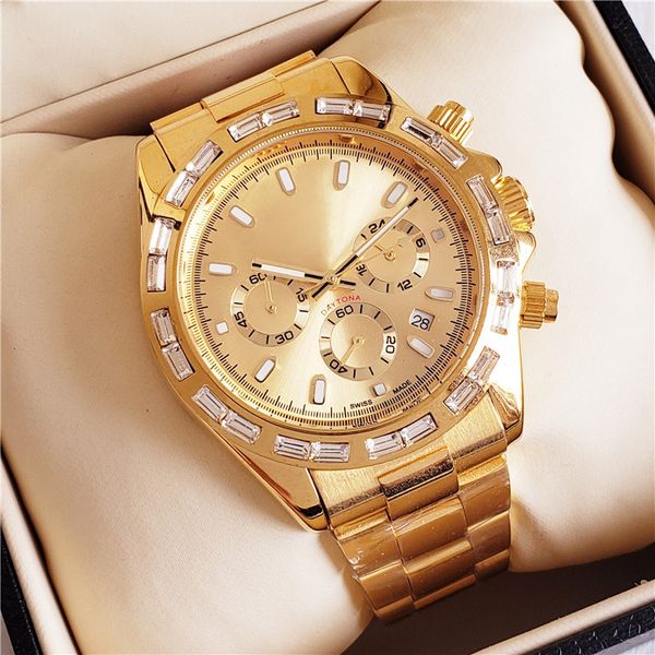luxury watch mens 116610 white diamond bezel sports quartz watch stainless steel gold wristwatches chronograph relogios montres homme, Slivery;brown
luxury watch mens 116610 white diamond bezel sports quartz watch stainless steel gold wristwatches chronograph relogios montres homme, Slivery;brown