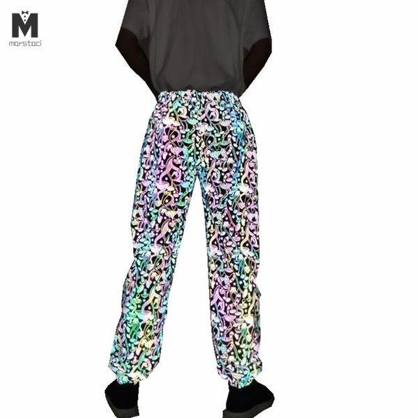 autumn men personalty colorful striped reflective pants nightclub hip hop trousers women harajuku casual reflect light joggers, Black
autumn men personalty colorful striped reflective pants nightclub hip hop trousers women harajuku casual reflect light joggers, Black