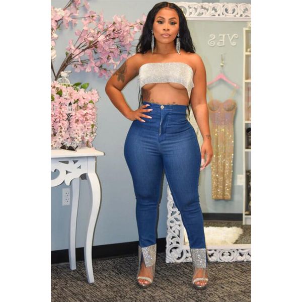 2019 new fashion tassel sequined jeans lady high waist denim pencil pants high street popular shiny jeans dhg5285, Blue
2019 new fashion tassel sequined jeans lady high waist denim pencil pants high street popular shiny jeans dhg5285, Blue