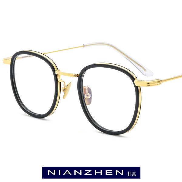 nianzhen titanium acetate eyeglasses frame men vintage round optical eye glasses for women spectacles eyewear 1199, Black
nianzhen titanium acetate eyeglasses frame men vintage round optical eye glasses for women spectacles eyewear 1199, Black