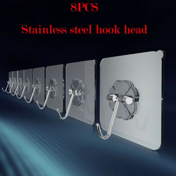 new 8 pcs bathroom stainless self adhesive sticky hooks wall storage hooks usa
new 8 pcs bathroom stainless self adhesive sticky hooks wall storage hooks usa