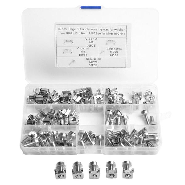 50pcs rack cage nuts+m5x20 bolts with washers for server shelf cabinet mount removable repositioning inclined positioning
50pcs rack cage nuts+m5x20 bolts with washers for server shelf cabinet mount removable repositioning inclined positioning