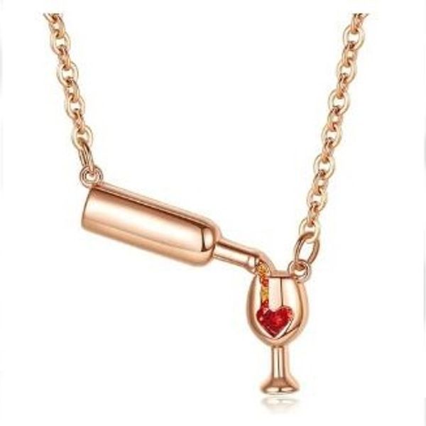 white gold filled wine glass pendant necklace ladies wine beer bottle necklaces, Silver
white gold filled wine glass pendant necklace ladies wine beer bottle necklaces, Silver