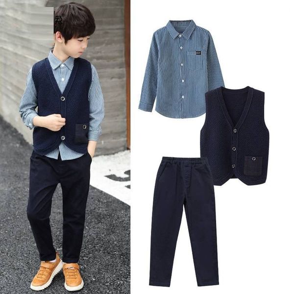 2019 spring autumn new children boys cotton casual clothing kids boys cardigans vest + striped shirt + long leggings sets f136, White
2019 spring autumn new children boys cotton casual clothing kids boys cardigans vest + striped shirt + long leggings sets f136, White