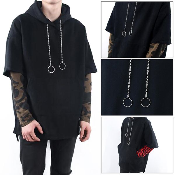2019 new en two hoodies piece stripe patchwork hoodie drawstring hooded hip hop jacket sweatshirt hoodies, Black
2019 new en two hoodies piece stripe patchwork hoodie drawstring hooded hip hop jacket sweatshirt hoodies, Black