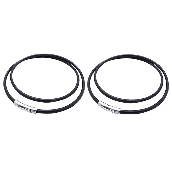 2 pcs jewelry men's necklace - chain - 3mm cord leather stainless steel for men color black silver with gift bag, 55cm
2 pcs jewelry men's necklace - chain - 3mm cord leather stainless steel for men color black silver with gift bag, 55cm
