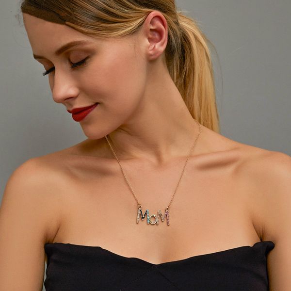 r-shining new jewelry fashion women's pendant necklace mom letter necklace simple colored crystal choker 2020 mother's day gift, Silver
r-shining new jewelry fashion women's pendant necklace mom letter necklace simple colored crystal choker 2020 mother's day gift, Silver