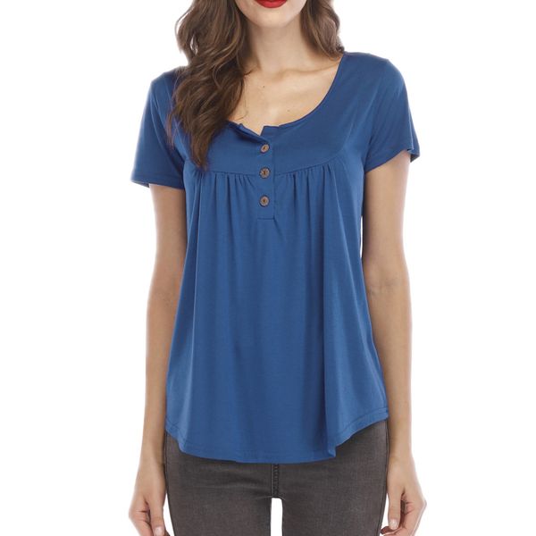 women's blouses & shirts plus size summer fashion pleatd button blouse casual ladies loose solid tee female women short sleeve shirt b, White
women's blouses & shirts plus size summer fashion pleatd button blouse casual ladies loose solid tee female women short sleeve shirt b, White