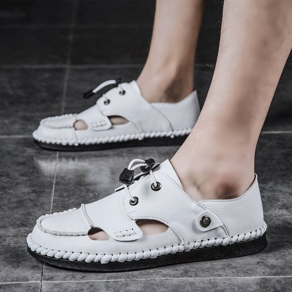 sandals genuine leather men man handamde sewing slippers summer breathable male beach bohemia shoes, Black
sandals genuine leather men man handamde sewing slippers summer breathable male beach bohemia shoes, Black