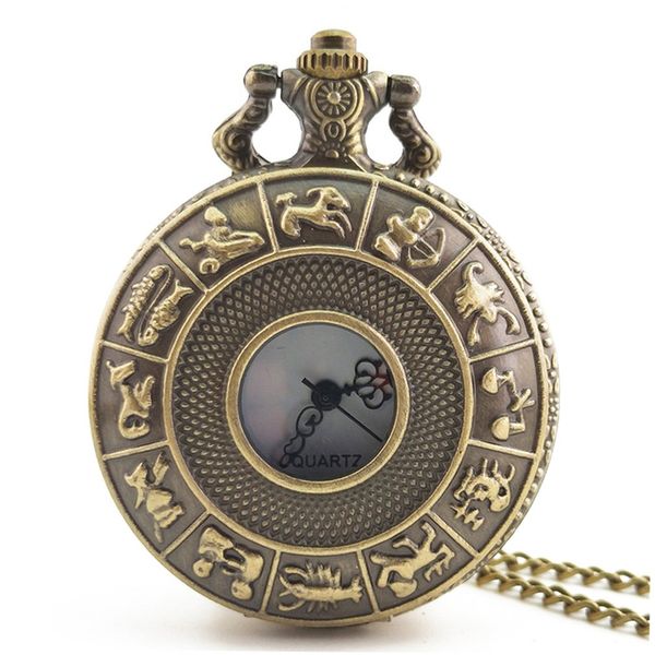 twelve constellations vintage antique round dial quartz pocket watch necklace pendant clock for mens womens gifts, Slivery;golden
twelve constellations vintage antique round dial quartz pocket watch necklace pendant clock for mens womens gifts, Slivery;golden