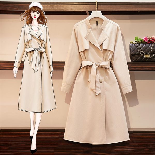 women's windbreaker mid-length cotton lace coat solid color loose large size was thin temperament simple wild coat 2020 new, Tan;black 
women's windbreaker mid-length cotton lace coat solid color loose large size was thin temperament simple wild coat 2020 new, Tan;black