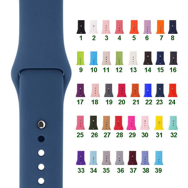 45colors Silicone strap band for Apple watch band Strap 40mm 44mm 42mm 38mm bracelet Rubber watchband for Series 4/3/2/1 Apple watch 100pcs 
45colors Silicone strap band for Apple watch band Strap 40mm 44mm 42mm 38mm bracelet Rubber watchband for Series 4/3/2/1 Apple watch 100pcs