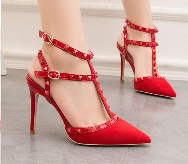 2019 women pumps wedding shoes woman high heels sandal nude fashion ankle straps rivets shoes high heels bridal shoes size 34-39, Black
2019 women pumps wedding shoes woman high heels sandal nude fashion ankle straps rivets shoes high heels bridal shoes size 34-39, Black