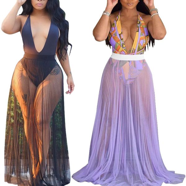solid women's sheer mesh bikini cover up swimwear swimsuit bathing summer beach see throngh long skirts high waist, Black
solid women's sheer mesh bikini cover up swimwear swimsuit bathing summer beach see throngh long skirts high waist, Black