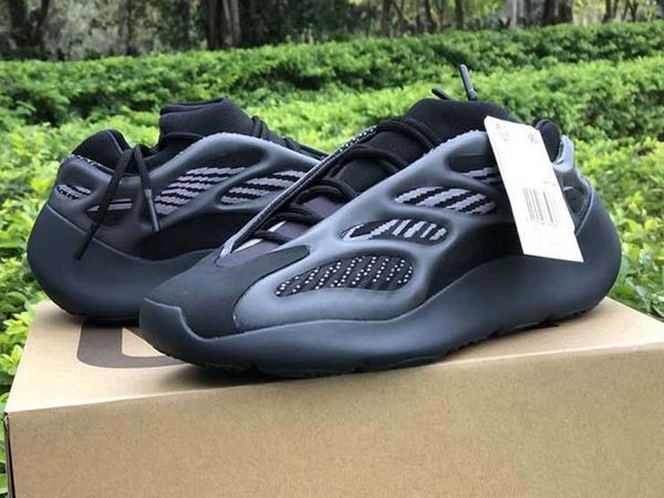 kanye west 700 v3 alvah black azael running shoes 3m reflective wave runner glows in the dark men women sports sneakers with box h60099