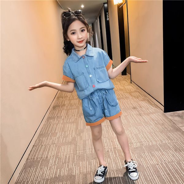 girls clothes set summer teen children clothing girls sports suit fashion color patchwork denim kids sets casual outfits, White
girls clothes set summer teen children clothing girls sports suit fashion color patchwork denim kids sets casual outfits, White