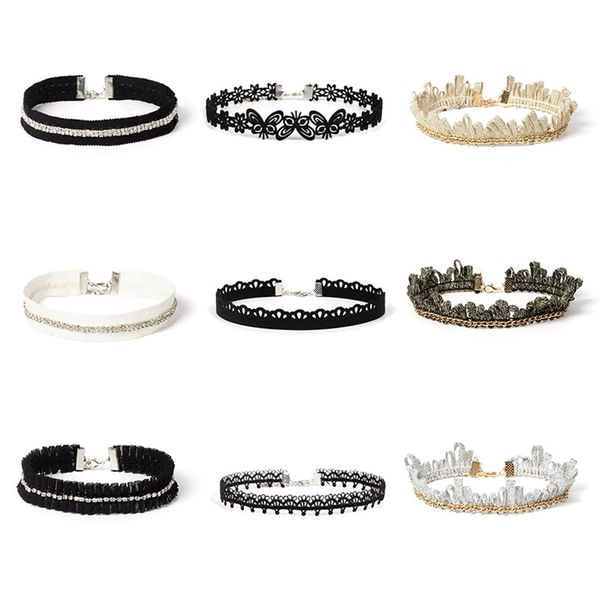 9 pcs gothic womens rubber pendant necklace chain double line henna tattoo choker necklace stretch elastic set, Silver
9 pcs gothic womens rubber pendant necklace chain double line henna tattoo choker necklace stretch elastic set, Silver