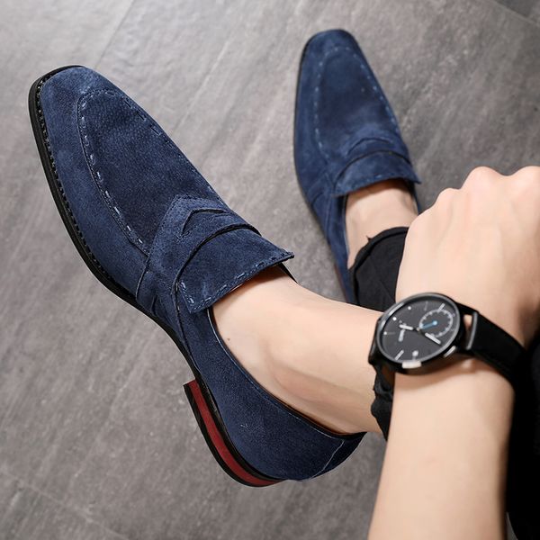 leather shoes men italian shoes trend men's dress high-end custom flock big size office business loafers men, Black
leather shoes men italian shoes trend men's dress high-end custom flock big size office business loafers men, Black