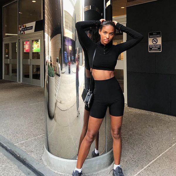 woman tracksuit women designer clothes high sleeve zipper long neck elastic crop shorts 2 pieces autumn women fashion casual sports, Gray
woman tracksuit women designer clothes high sleeve zipper long neck elastic crop shorts 2 pieces autumn women fashion casual sports, Gray