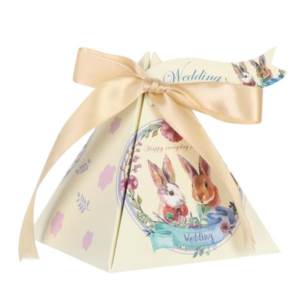 5/10pcs easter sweet happiness flower pyramid wedding candy cocolate kraft paper box party gift box with ribbon 
5/10pcs easter sweet happiness flower pyramid wedding candy cocolate kraft paper box party gift box with ribbon
