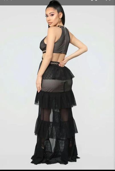 women's bandage dress new 2019 summer sling mesh lace v-neck maxi long dress fashion wholesale + suit, White;black
women's bandage dress new 2019 summer sling mesh lace v-neck maxi long dress fashion wholesale + suit, White;black
