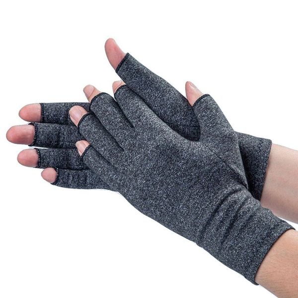 1 pair men women therapy compression gloves hand arthritis joint pain relief health care half-finger gloves, Black;red
1 pair men women therapy compression gloves hand arthritis joint pain relief health care half-finger gloves, Black;red