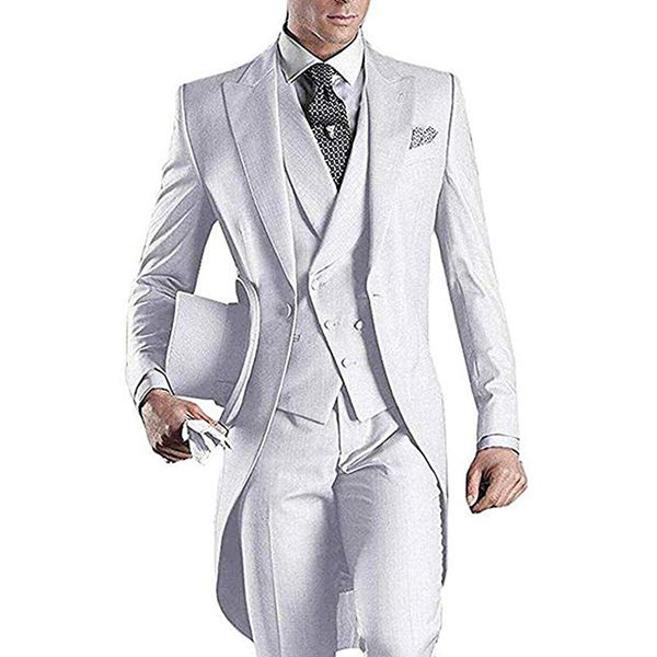 men's suits & blazers italian men tailcoat gray black white wedding for groomsmen 3 pieces peaked lapel groom dress, White;black
men's suits & blazers italian men tailcoat gray black white wedding for groomsmen 3 pieces peaked lapel groom dress, White;black