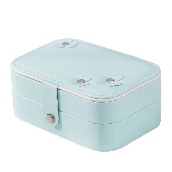 small earrings ring portable case double layer jewelry box organizer gift women makeup mirror carrying storage rectangle travel, Pink;blue
small earrings ring portable case double layer jewelry box organizer gift women makeup mirror carrying storage rectangle travel, Pink;blue