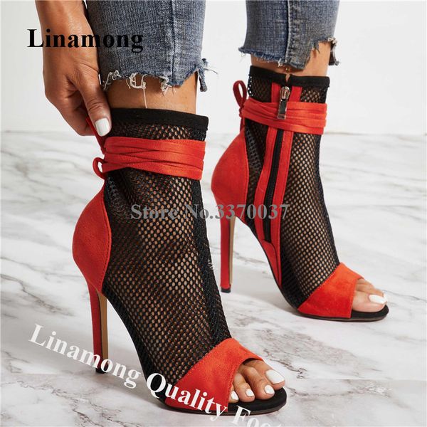 linamong mesh patchwork stiletto heel short gladiator boots red yellow black cut-out ankle straps high heel ankle booties
linamong mesh patchwork stiletto heel short gladiator boots red yellow black cut-out ankle straps high heel ankle booties