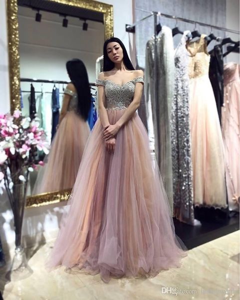 a line tulle off shoulder new prom dresses long 2019 elegant evening formal dresses party gowns with beads, Black
a line tulle off shoulder new prom dresses long 2019 elegant evening formal dresses party gowns with beads, Black