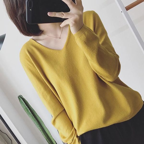 women's sweater solid color pullovers cotton tight bottoming long sleeve knitwear sweaters solid color v-neck, White;black
women's sweater solid color pullovers cotton tight bottoming long sleeve knitwear sweaters solid color v-neck, White;black