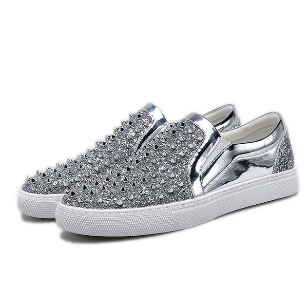 spring rivet men loafers men casual shoes fashion personality solid slip on leather shoes party footwear flats, Black
spring rivet men loafers men casual shoes fashion personality solid slip on leather shoes party footwear flats, Black