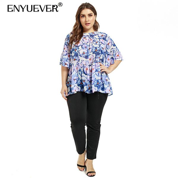 enyuever plus size summer women blouse ladies and blouses floral print chiffon casual blusas tunic sleeve loose streetwear, White
enyuever plus size summer women blouse ladies and blouses floral print chiffon casual blusas tunic sleeve loose streetwear, White