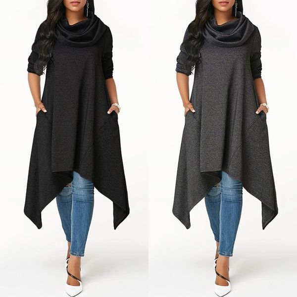 zanzea женщины длинный толстовка 2019 ретро водолазка collar толстовки толстовки asymmetric толстовка платье кармана sudadera пуловер, Black
zanzea женщины длинный толстовка 2019 ретро водолазка collar толстовки толстовки asymmetric толстовка платье кармана sudadera пуловер, Black