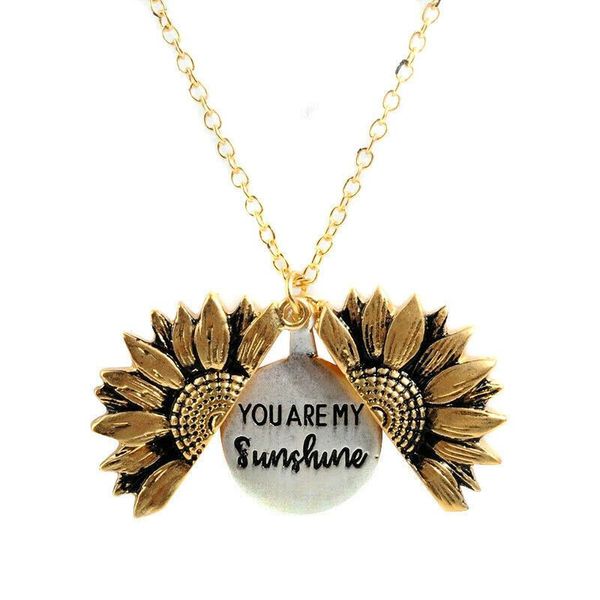 chic necklace for women custom letter print you are my sunshine open locket sunflower pendant necklace, Silver
chic necklace for women custom letter print you are my sunshine open locket sunflower pendant necklace, Silver