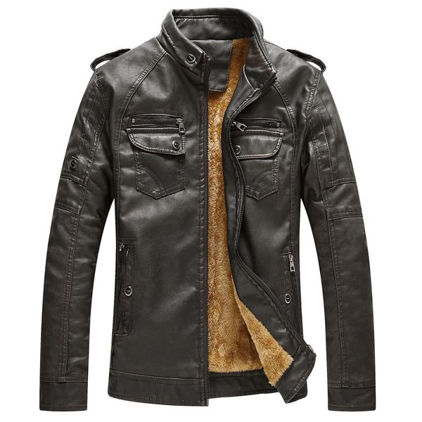 men's leather coat europe and america men's plus velvet warm leather jacket washing jacket, Black
men's leather coat europe and america men's plus velvet warm leather jacket washing jacket, Black