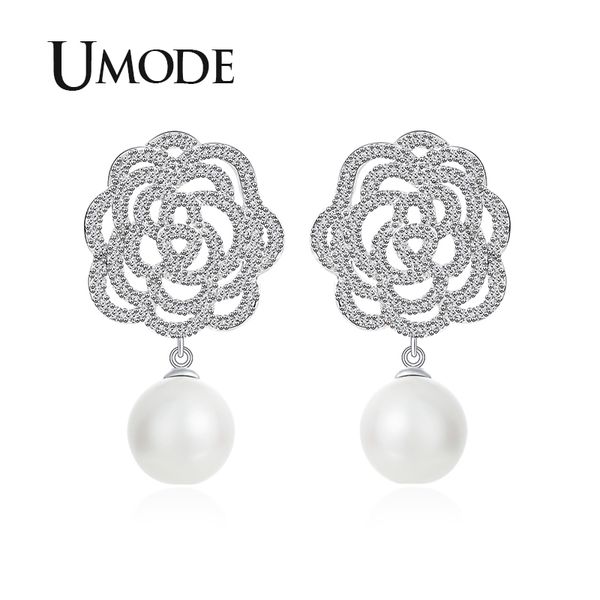 umode fashion pearl dangle earrings white flower elegant handmade drop earrings gifts for women wedding bride ue0471a, Silver
umode fashion pearl dangle earrings white flower elegant handmade drop earrings gifts for women wedding bride ue0471a, Silver