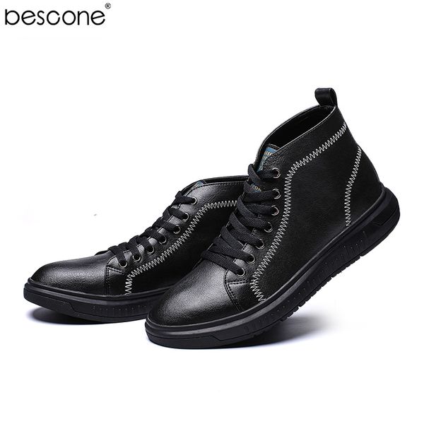 bescone men's high sneakers classic spring autumn lace-up comfortable outdoor casual flats fashion shoes yq208, Black
bescone men's high sneakers classic spring autumn lace-up comfortable outdoor casual flats fashion shoes yq208, Black