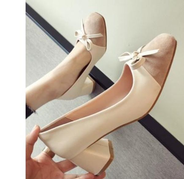 2019 bowknot suede women's shoes in spring and autumn with new style high heel coarse heel square head @154, Black
2019 bowknot suede women's shoes in spring and autumn with new style high heel coarse heel square head @154, Black