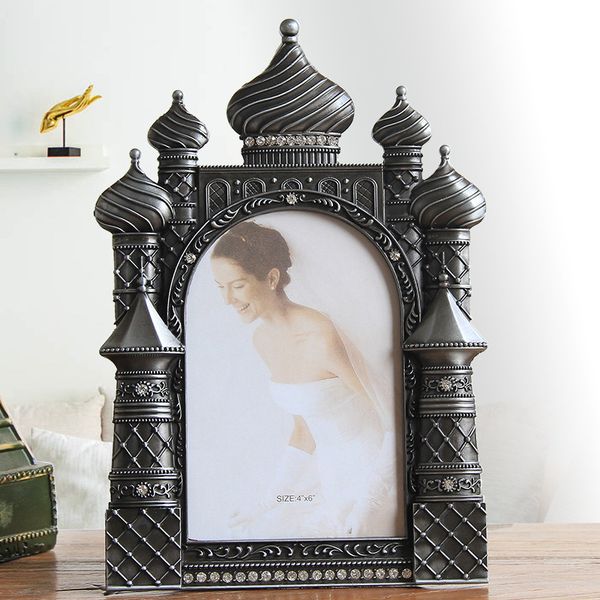 6 inch metal p frame castle shape room home ornament wedding party decoration elimelim